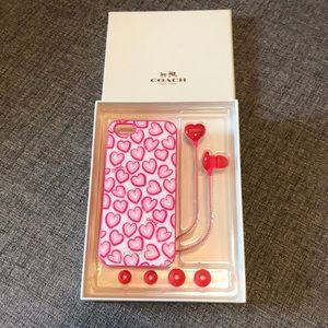 Coach Heart Print iPhone 5 Case & Earbud set